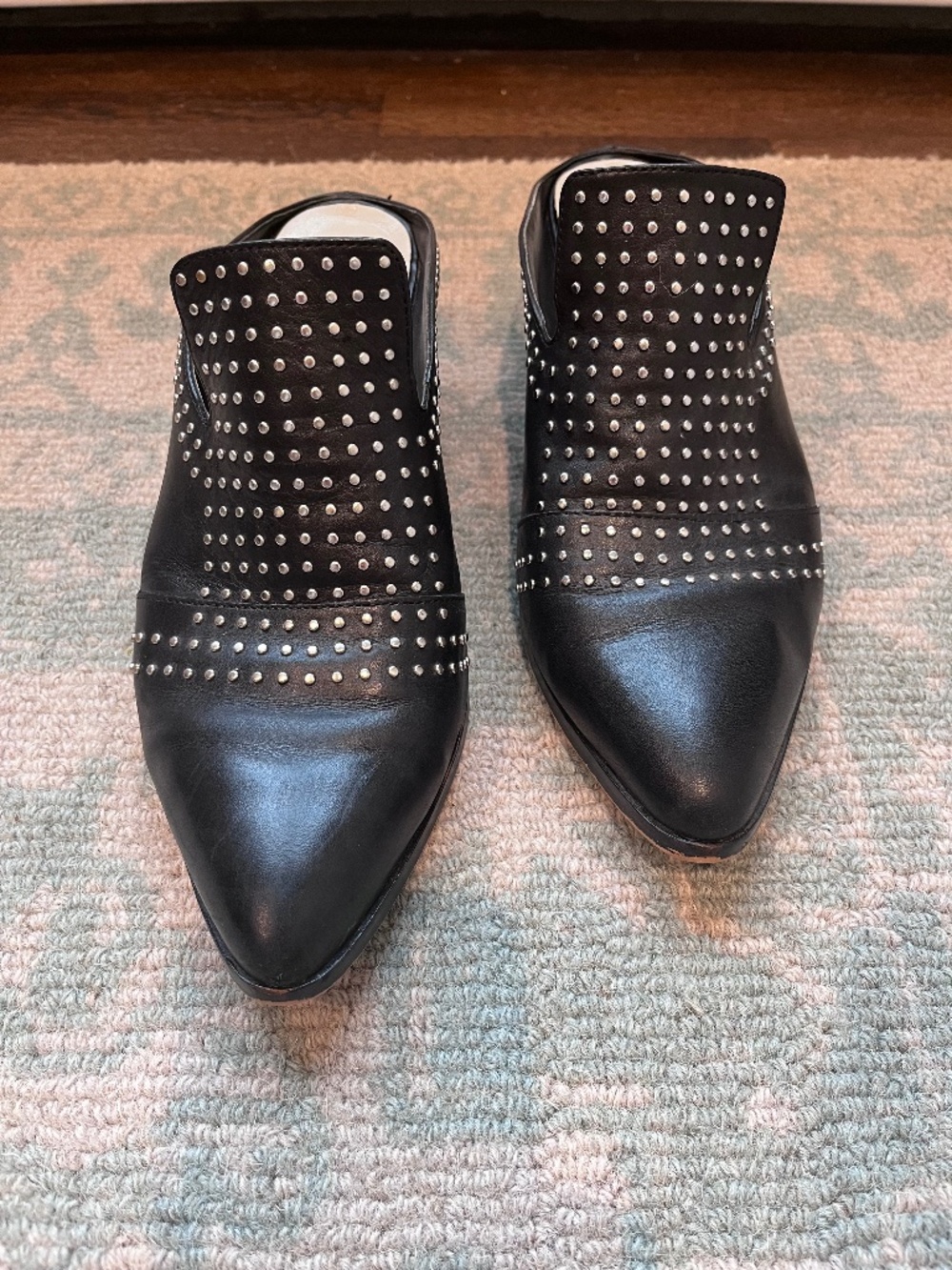 1.Slate studded mules 9.5